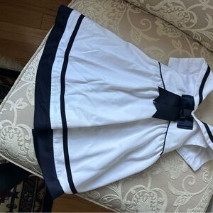 Rare Editions White Sailor Dress with Navy Accents